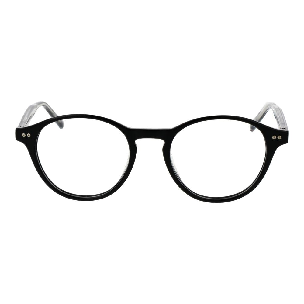 Lunettes Tommy Hilfiger en acétate noir avec monture élégante et moderne, vues de face.