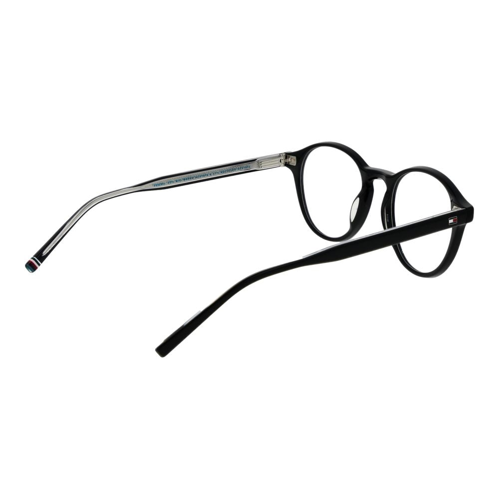Lunettes Tommy Hilfiger en acétate noir avec monture élégante et moderne, vues de face.