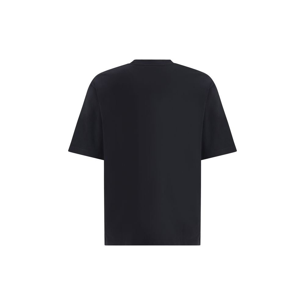 T-shirt en coton noir de la marque Dsquared², coupe classique et logo discret visible sur le devant.