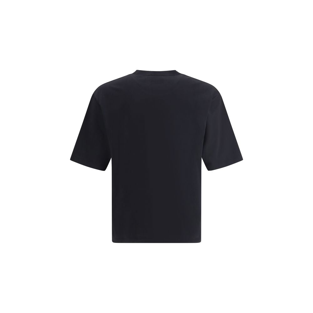 T-shirt en coton noir de la marque Dsquared², coupe classique et logo discret sur la poitrine, vue de face.