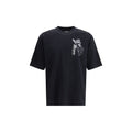T-shirt en coton noir de la marque Dsquared², coupe classique, porté sur un mannequin.