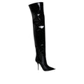 Bottes en cuir noir au-dessus du genou de Dolce & Gabbana, élégantes et sophistiquées, avec finition lisse et talons hauts.