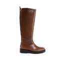 Bottes en cuir marron Tommy Hilfiger pour la cheville, style élégant et décontracté, avec fermeture à glissière sur le côté.