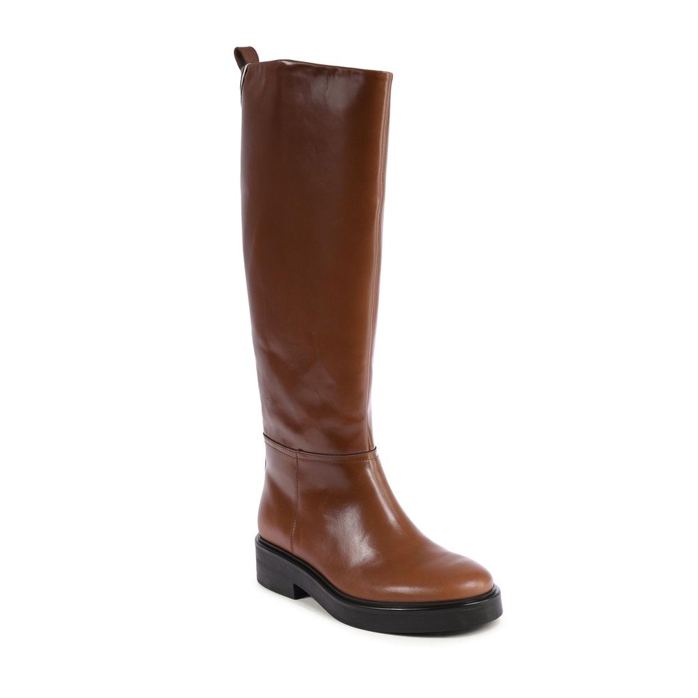 Bottes en cuir marron Tommy Hilfiger pour la cheville, style élégant et sophistiqué, avec semelle en caoutchouc.