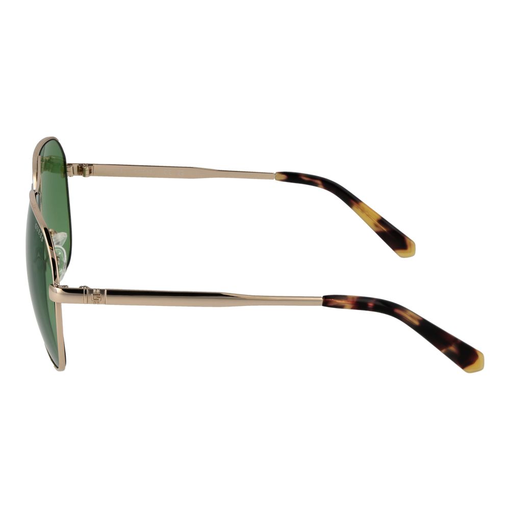 Lunettes de soleil en métal doré Guess, style élégant avec monture fine et lentilles teintées, pour un look sophistiqué.