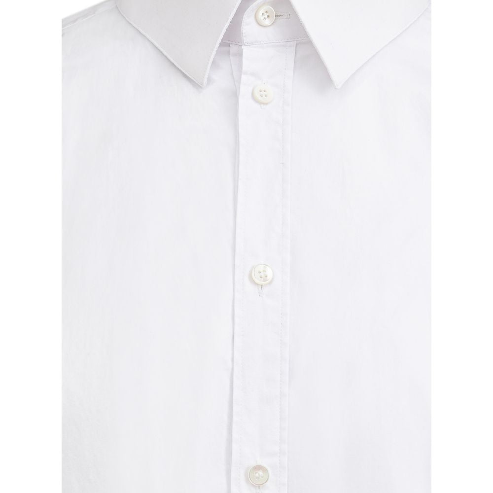 Chemise blanche en coton de la marque Dolce & Gabbana, élégante et classique, avec col et boutons visibles.