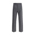 Pantalon gris en laine Prada Oves Aries pour homme, coupe classique et finition élégante.
