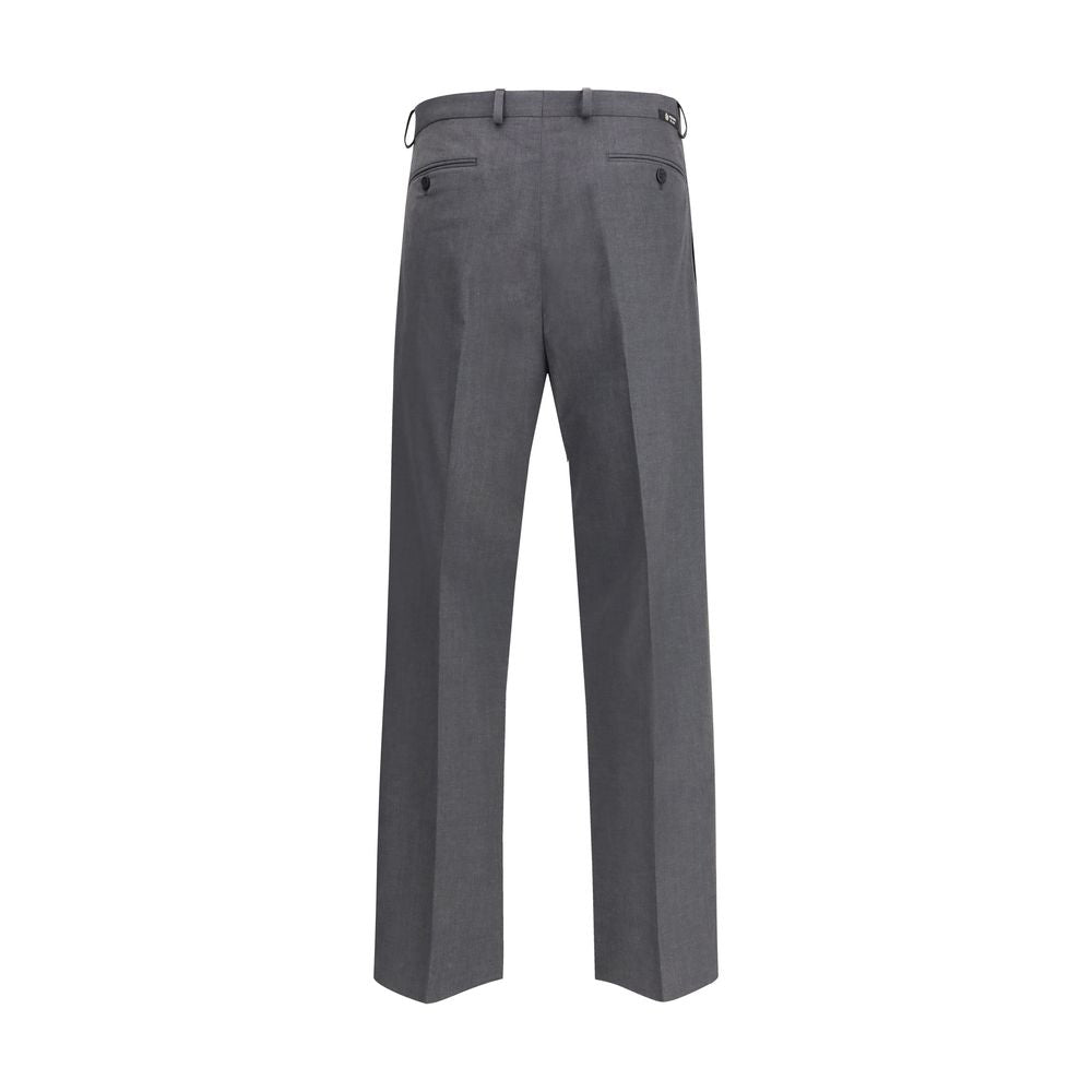 Pantalon de costume en laine grise Prada Oves Aries pour femme, coupe élégante et tissu de qualité visible sur l'image.