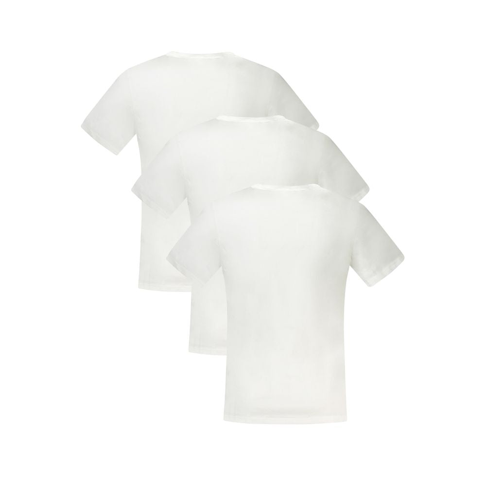 T-shirt blanc pour homme Tommy Hilfiger en coton, avec logo discret sur la poitrine, porté sur mannequin.