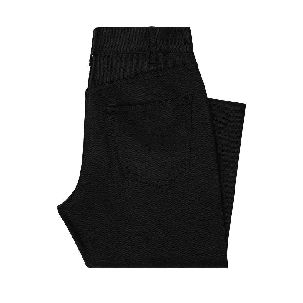 Jeans skinny noirs en coton de la marque Celine, coupe ajustée et élégante, visibles en gros plan.