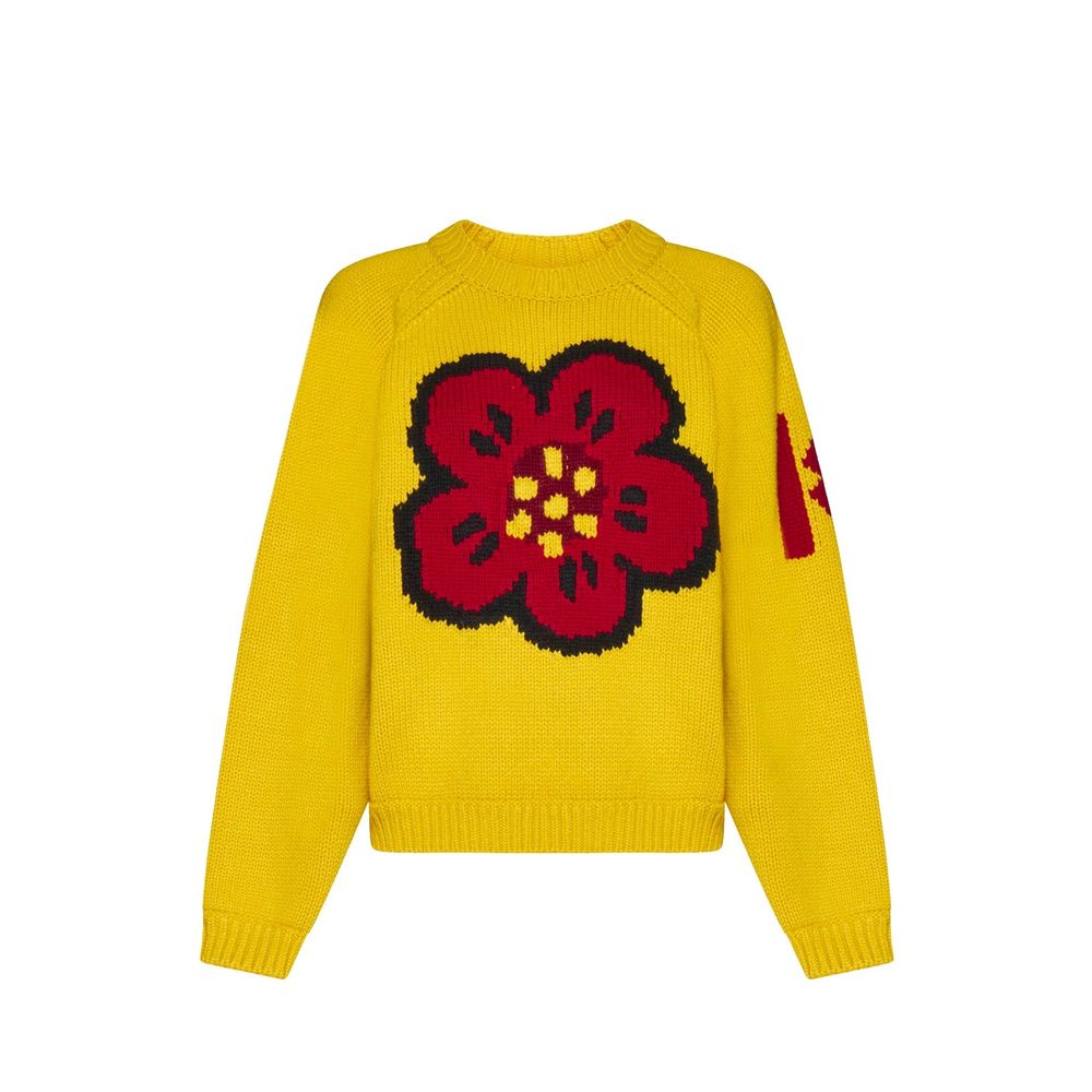 Sweatshirt en coton bicolore de la marque Kenzo, avec design moderne et logo visible, porté par un mannequin.