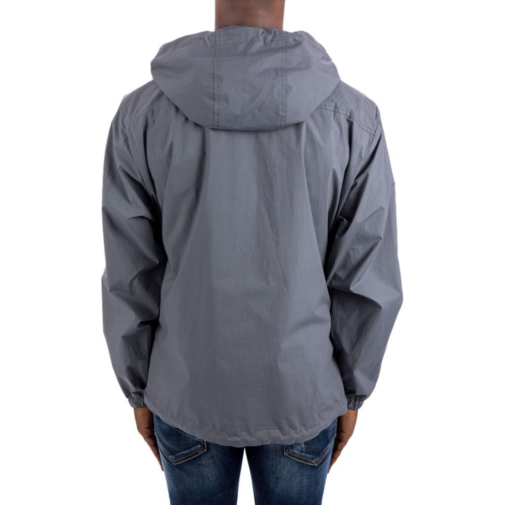 Veste en coton grise Dsquared², coupe décontractée, avec capuche et fermeture éclair, vue de face.