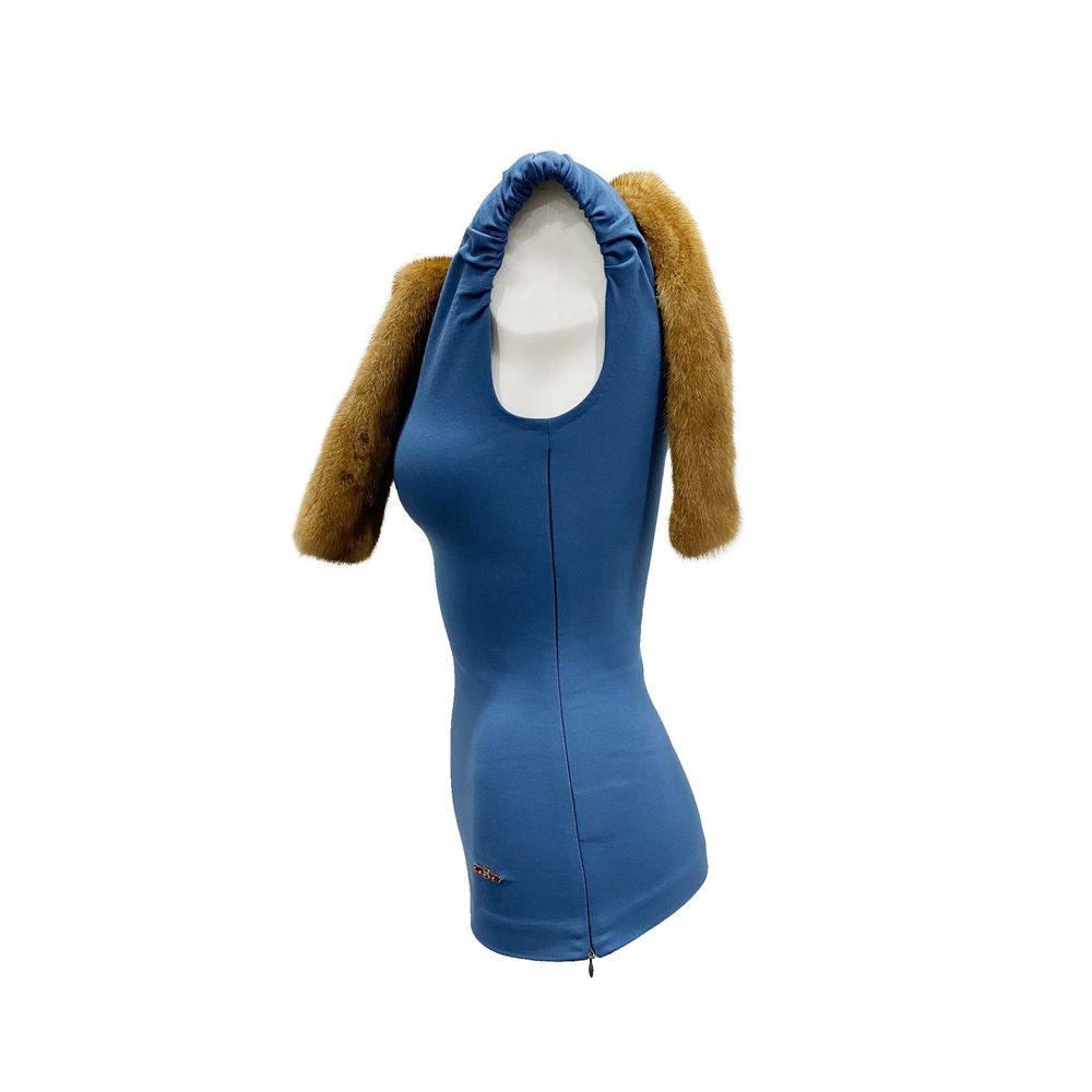 Débardeur en viscose bleue de Dsquared², coupe ajustée, porté sans manches, idéal pour un style décontracté et tendance.