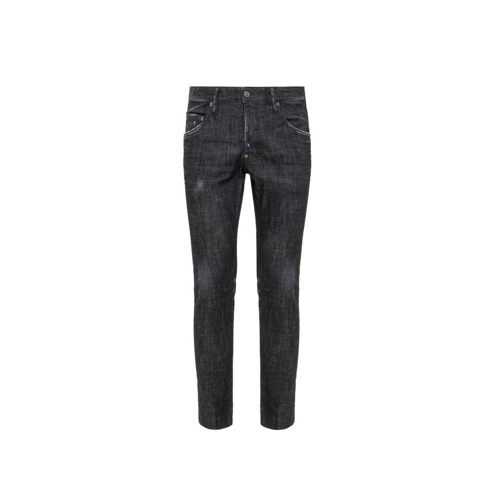 Jeans slim en coton noir de Dsquared², style ajusté et moderne, visibles avec une coupe affinée et une finition élégante.