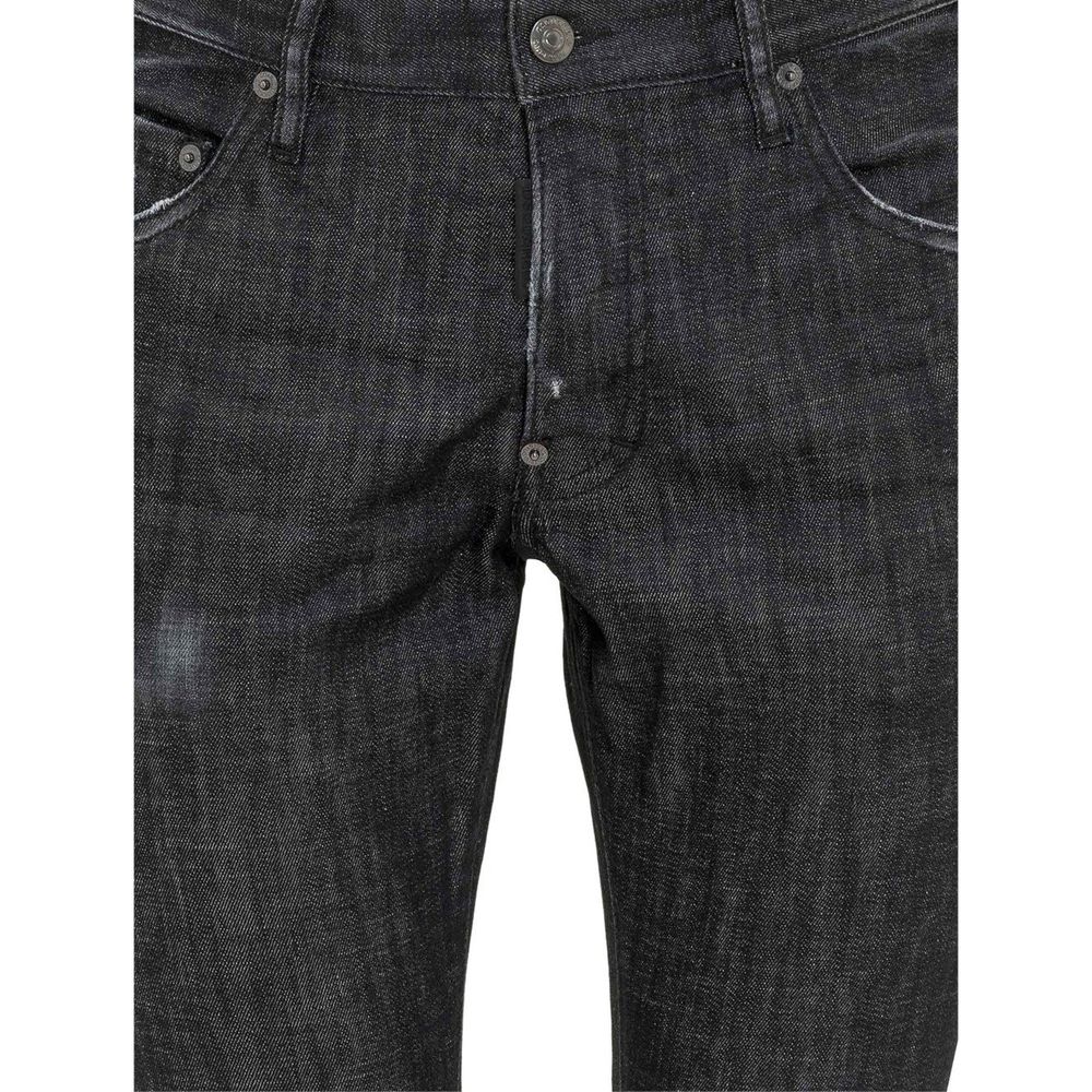 Jeans slim en coton noir de Dsquared², coupe ajustée, avec détails modernes et style élégant.