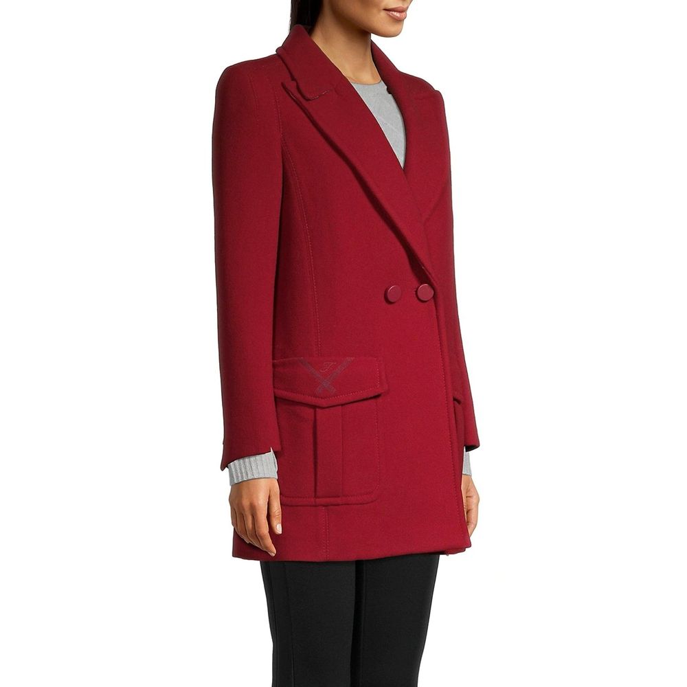 Manteau en laine vierge multicolore Fendi avec col élégant et coupe ajustée, détail de couture sophistiqué.