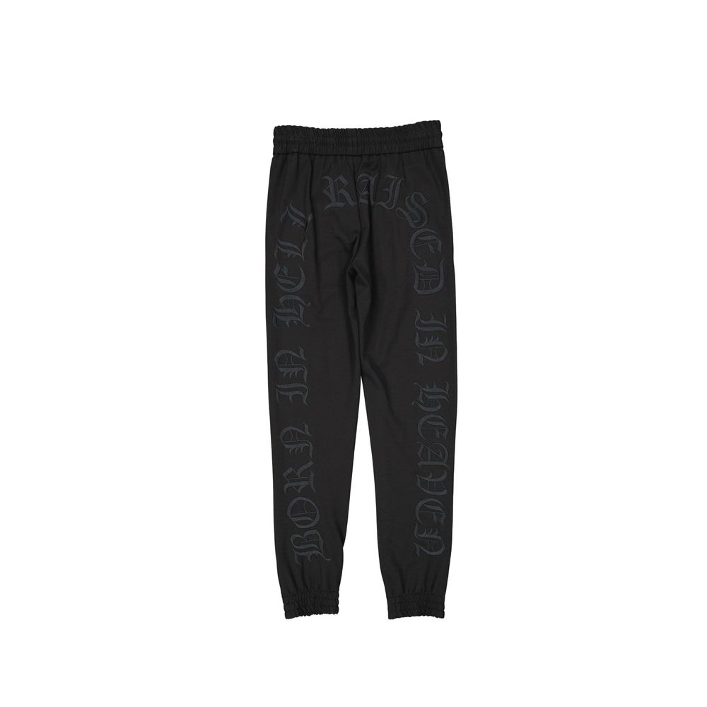Pantalon de sport noir Philipp Plein en élasthanne, joggers décontractés avec logo brodé, pour homme.
