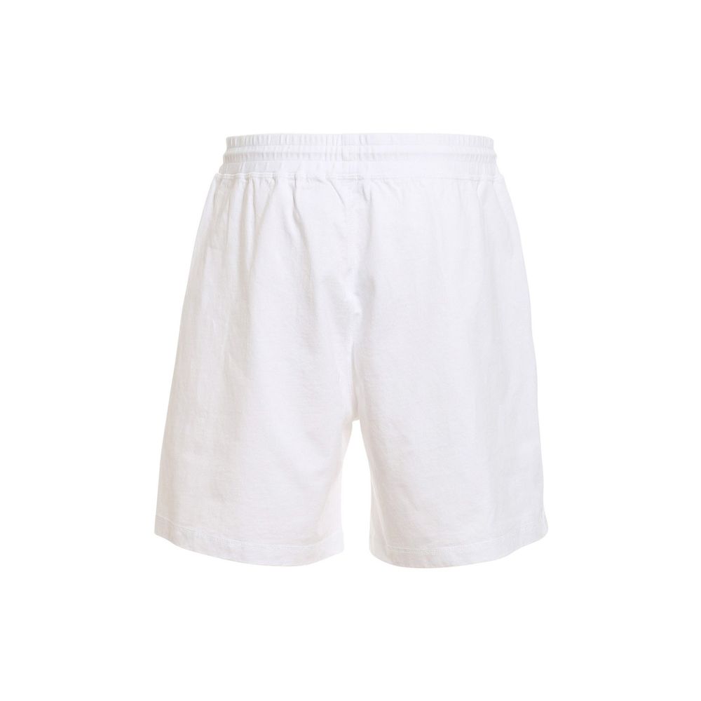 Shorts en coton blanc de la marque Dsquared², vue de face, avec détails de couture visibles.