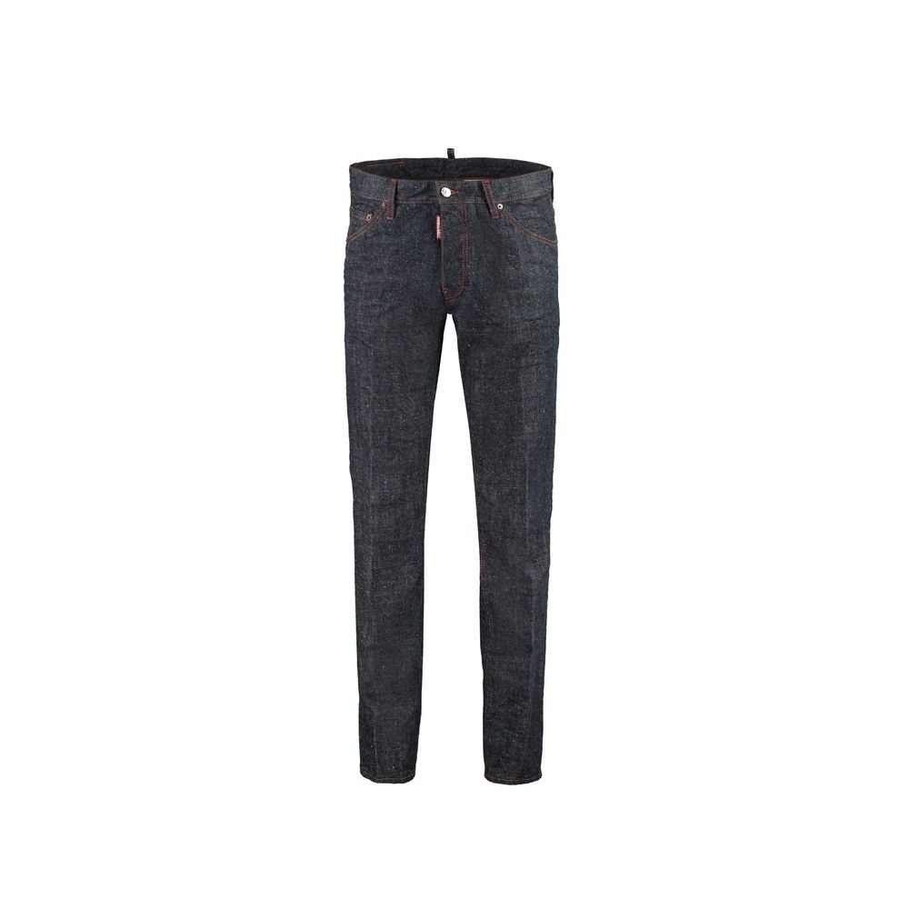 Jeans droits en coton bleu de Dsquared², style décontracté et moderne, visibles en gros plan.