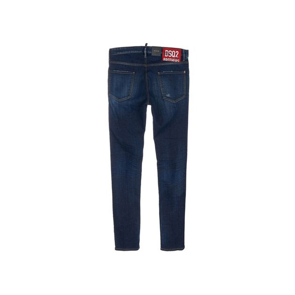 Jeans slim en coton bleu de Dsquared², coupe ajustée, visibles avec détails de la texture du tissu.