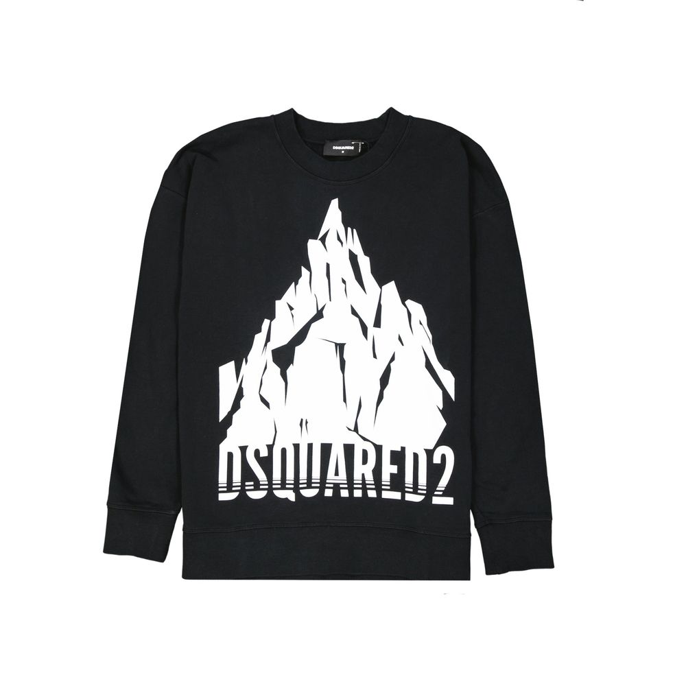 Sweatshirt en coton noir de Dsquared², coupe décontractée avec logo discret sur la poitrine, idéal pour un look casual.