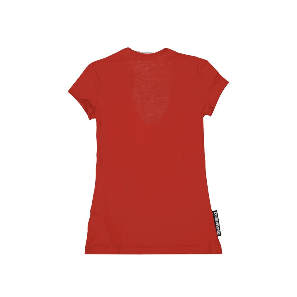 T-shirt en coton multicolore de la marque Dsquared², avec un design vibrant et moderne, porté sur un mannequin.
