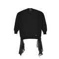 Sweatshirt en coton noir de la marque Dsquared², coupe décontractée avec logo discret, porté sur un mannequin.
