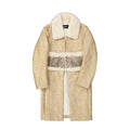Manteau beige en polyamide de Dsquared², coupe élégante et moderne, avec détails de couture visibles en image.
