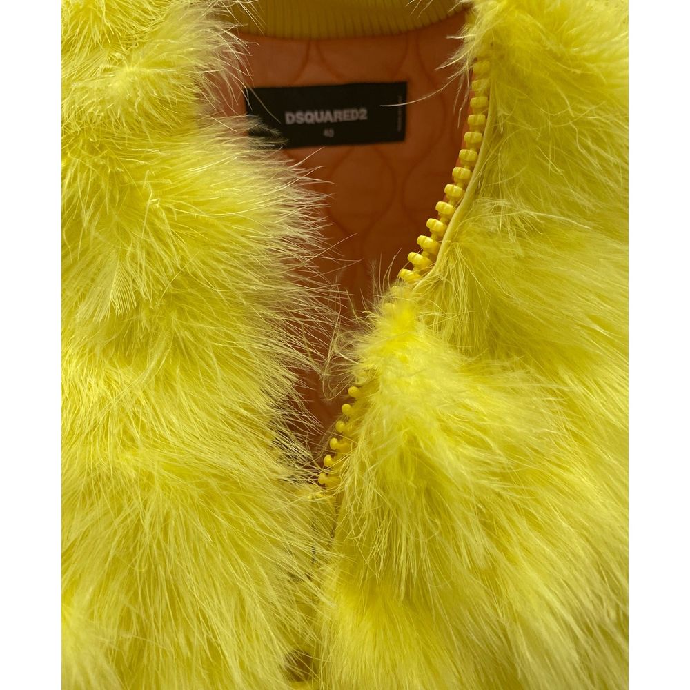 Veste bomber bicolore en plumes Dsquared², style élégant et moderne avec détails en tissu noir et blanc.