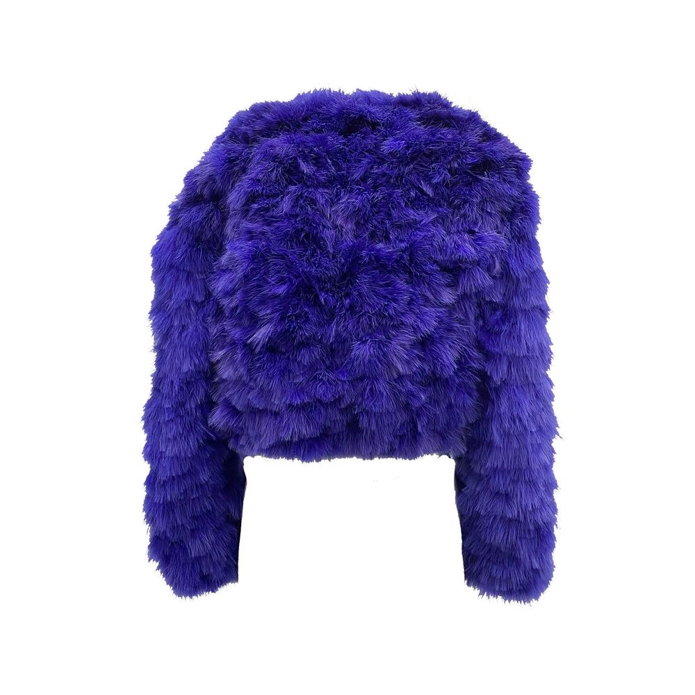 Veste bomber bleue Dsquared² Feather Bomber avec détails en plumes et style moderne, vue de face.