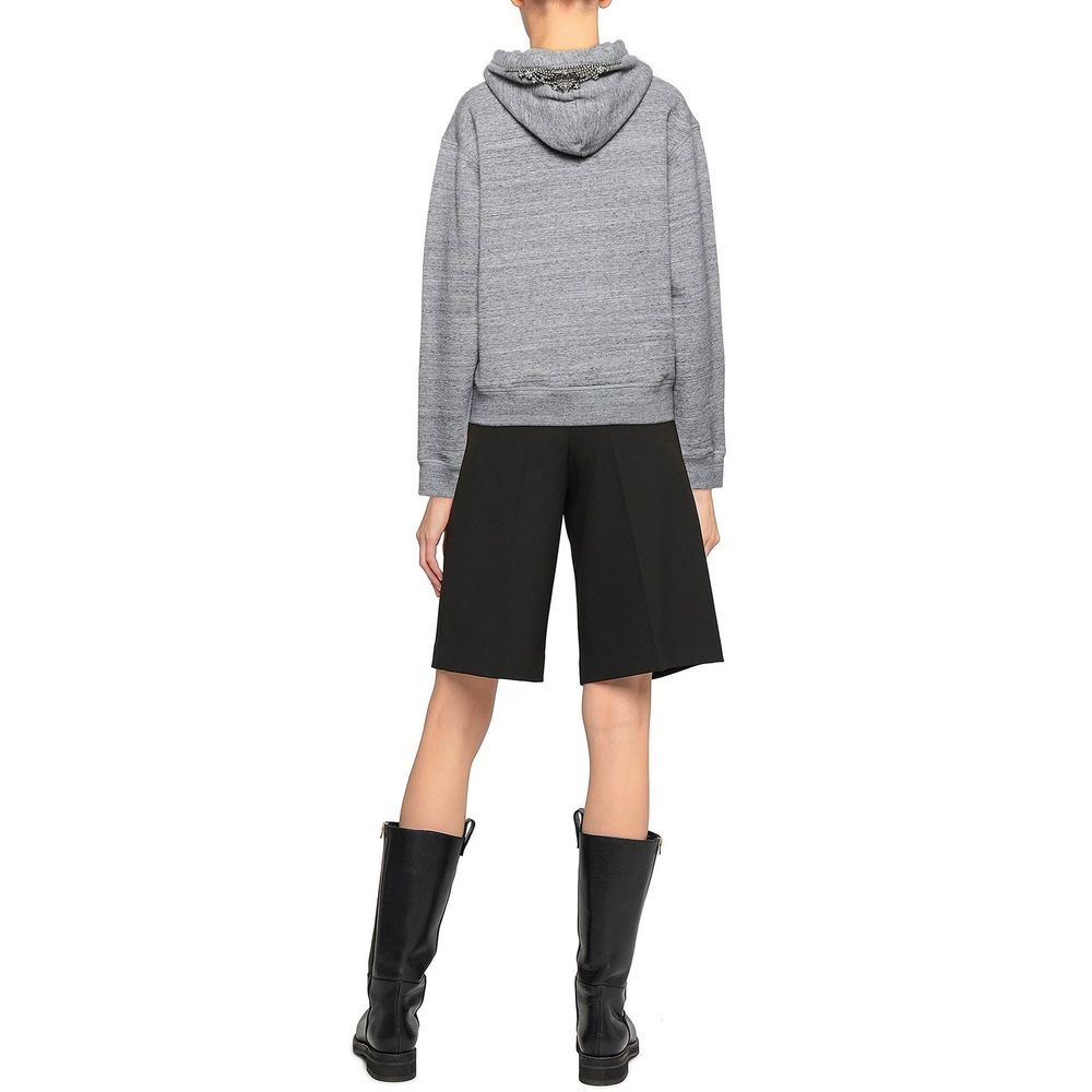 Sweatshirt gris en coton de Dsquared², design décontracté avec logo sur la poitrine, visible en gros plan.