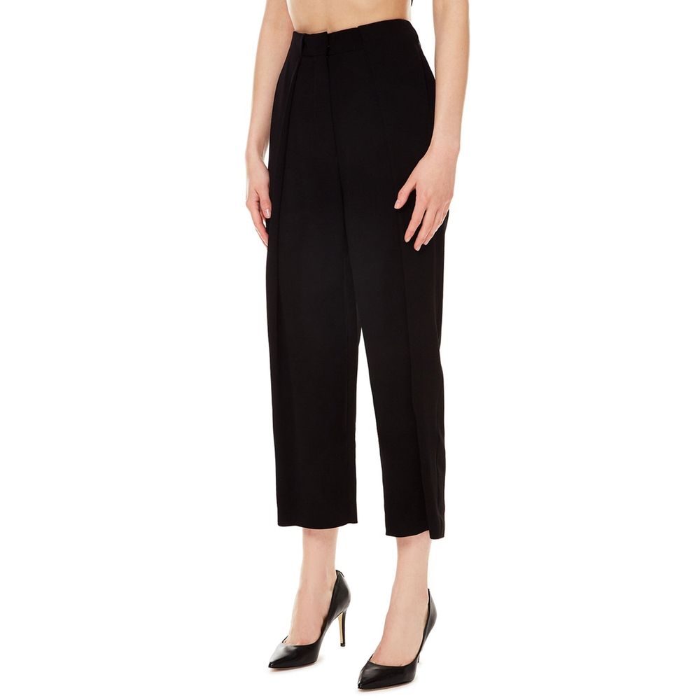 Pantalons décontractés noirs en viscose de marque Balmain, coupe confortable et style élégant pour un look casual.