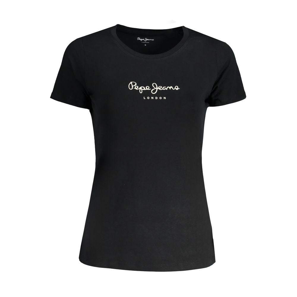 Pepe Jeans schwarzes Damen-T-Shirt aus Baumwolle