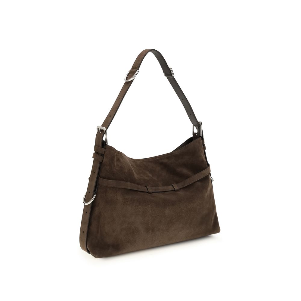Sac à bandoulière Givenchy Bos Taurus en cuir de veau noir, avec détails élégants et finition raffinée.