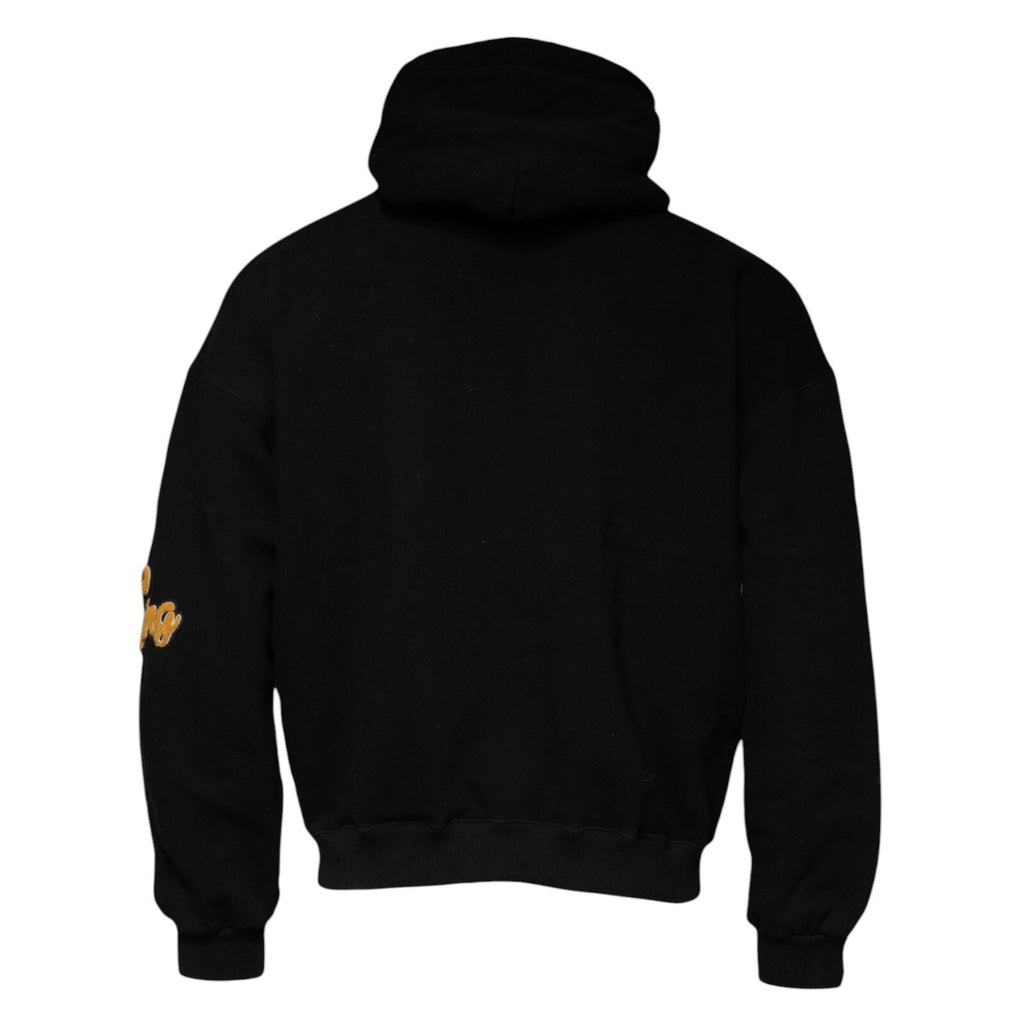 Sweat-shirt à capuche noir Dolce & Gabbana Paradiso pour homme, en coton avec logo Dolce & Gabbana visible.
