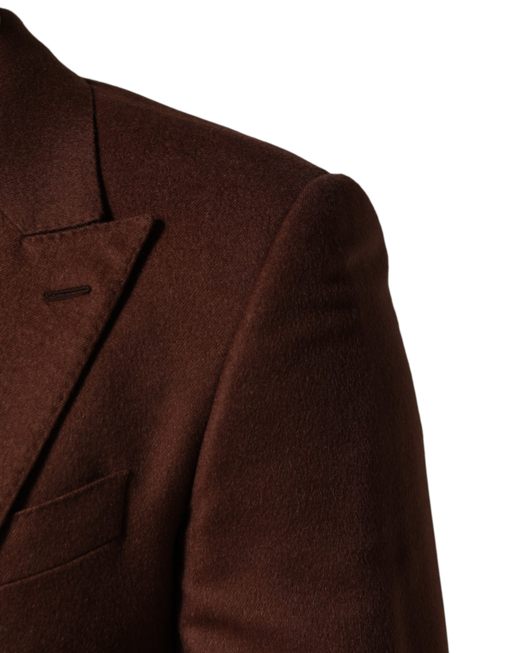 Veste blazer en cachemire brun de Dolce & Gabbana, coupe simple boutonnage unique, tissu doux et élégant.