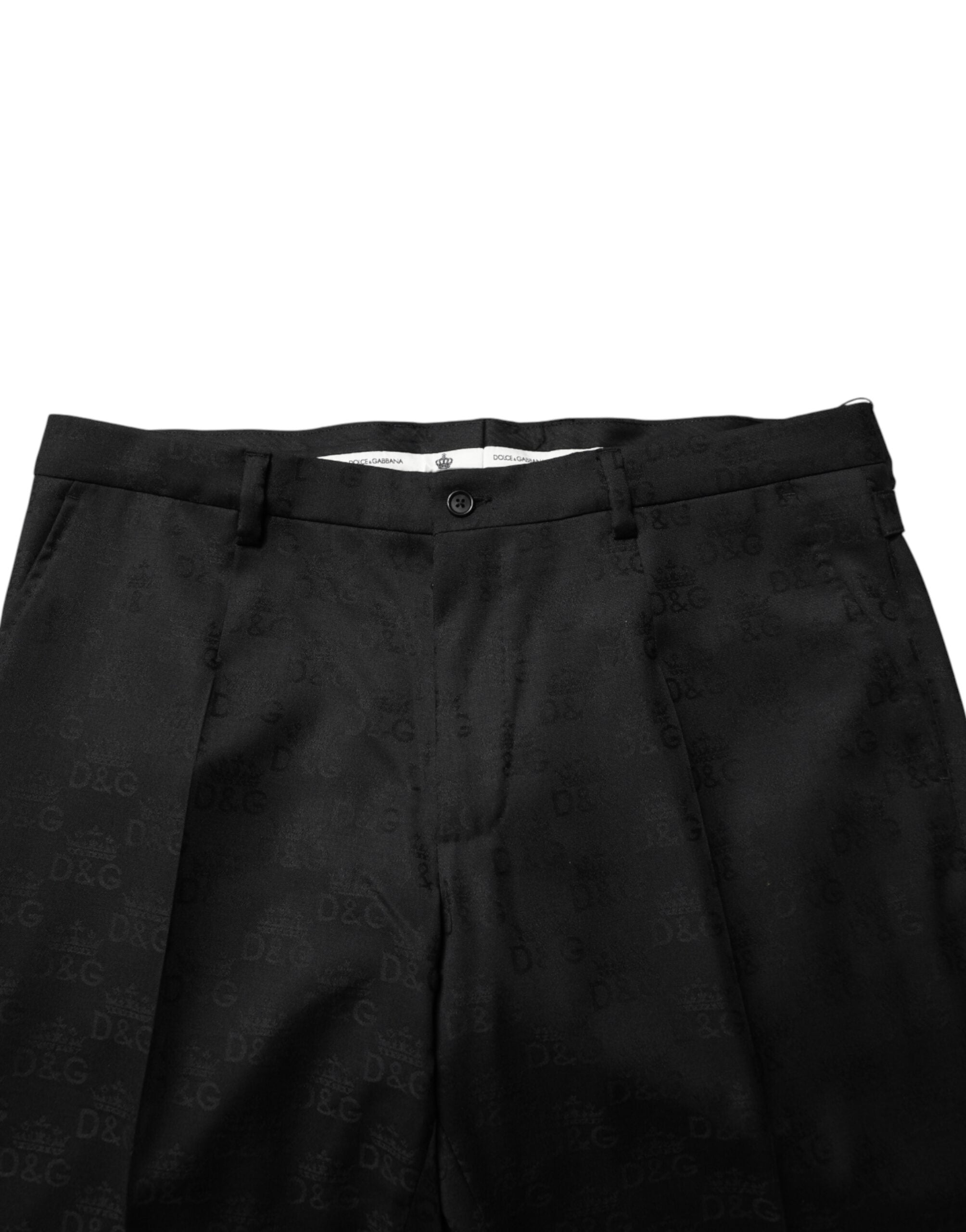 Pantalons noirs en laine Dolce & Gabbana, pantalon skinny formel, style élégant et sophistiqué pour femme.
