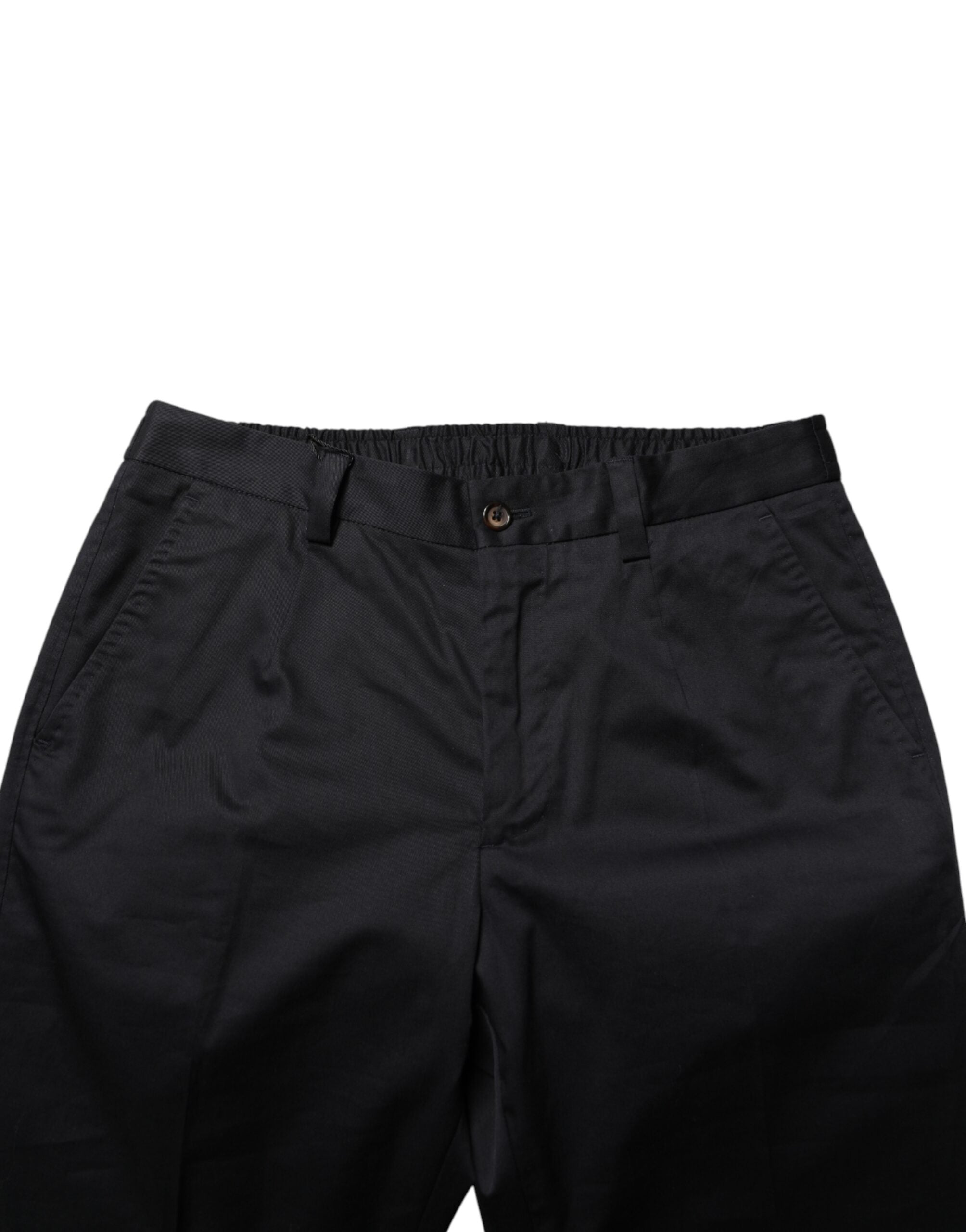 Pantalon skinny en coton bleu foncé de Dolce & Gabbana, pantalon élégant pour femme, ajusté et confortable.