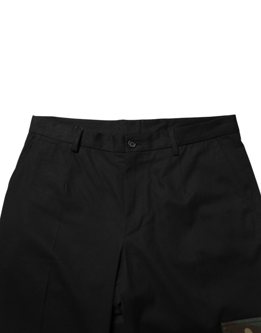 Pantalons cargo skinny en coton noir de Dolce & Gabbana, style moderne avec poches latérales et coupe ajustée.