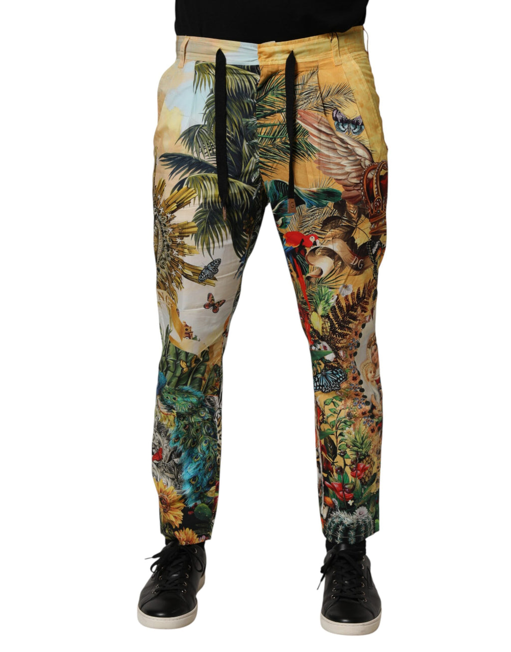 Pantalon lounge multicolore tropical King de Dolce & Gabbana, style décontracté avec motif vibrant et coupe confortable.