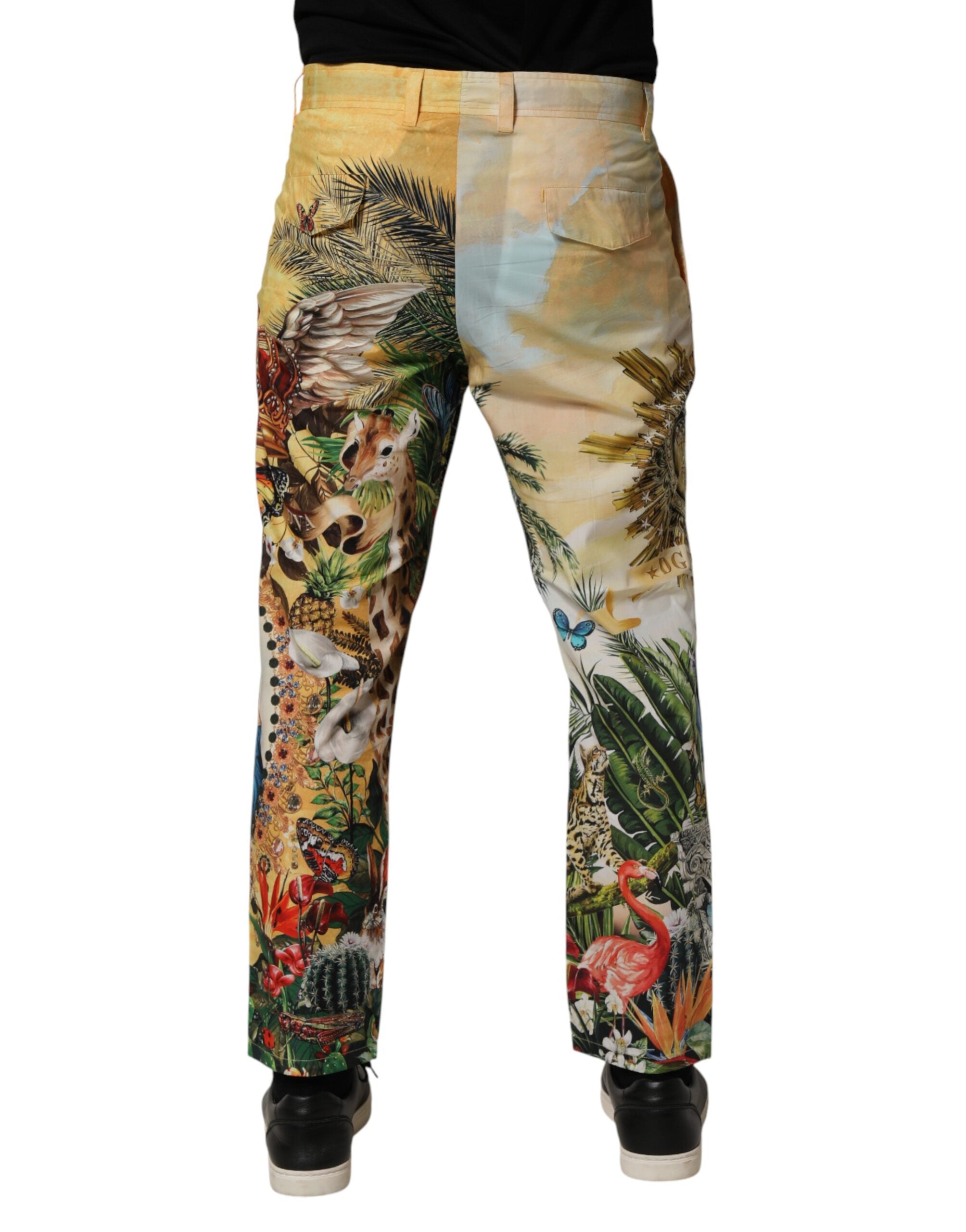 Pantalon lounge multicolore tropical King de Dolce & Gabbana, style décontracté avec motif vibrant et tissu léger.