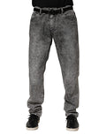 Pantalon en jean droit en coton gris de Dolce & Gabbana, style classique et coupe élégante visible sur l'image.