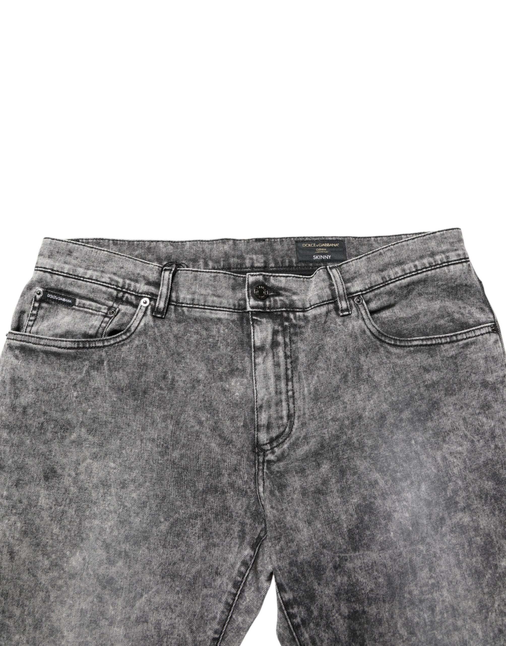 Pantalon en jean droit en coton gris de Dolce & Gabbana, style décontracté et élégant, visible avec poches et couture classique