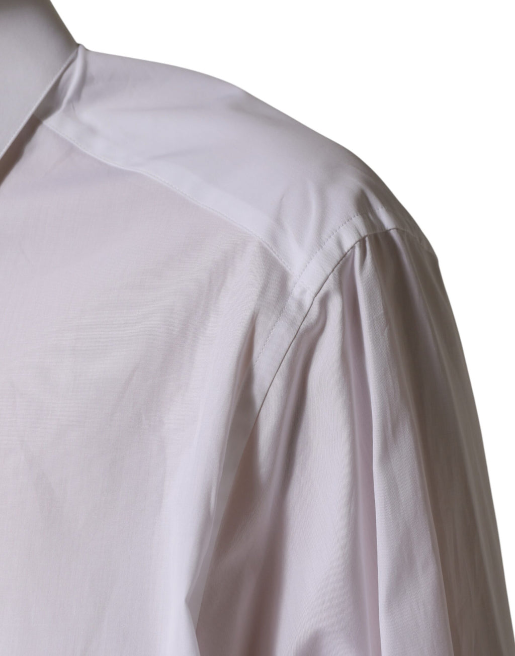 Chemise blanche Dolce & Gabbana SARTORIA en coton avec col, vue détaillée du devant du chemisier élégant.