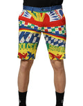 Shorts bermuda pour homme Dolce & Gabbana Carretto multicolores avec motif coloré et détails élégants.