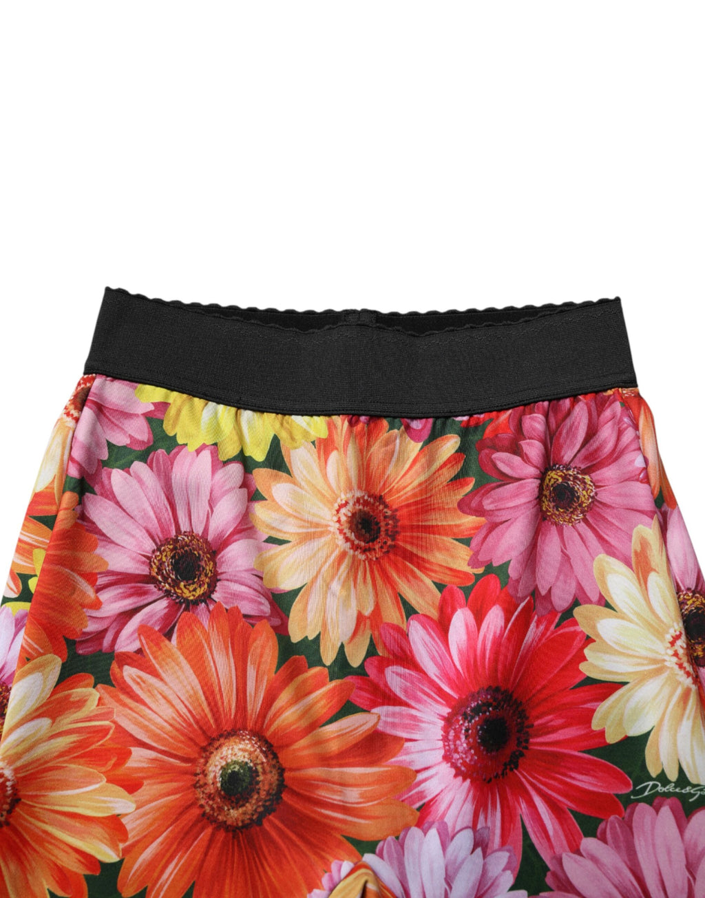 Leggings Dolce & Gabbana multicolores à fleurs avec taille extensible, style élégant et confortable pour femmes.