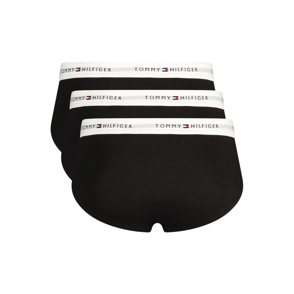 Caleçon pour homme Tommy Hilfiger en coton noir, sous-vêtements confortables et élégants, avec logo discret.