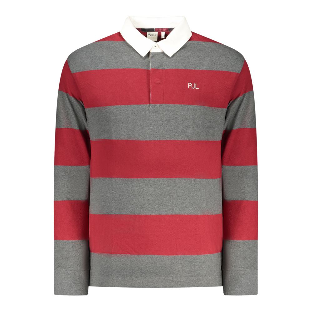 Chemise polo pour homme Pepe Jeans Rosso en coton, modèle classique avec col et boutons, design élégant et confortable.