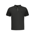 Chemise polo noire pour homme de la marque Pepe Jeans en coton, visible avec col et boutons.