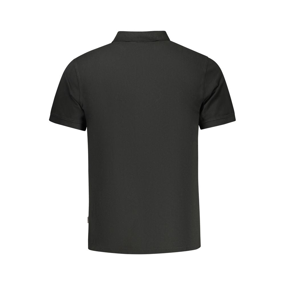 Chemise polo pour homme en coton noir de la marque Pepe Jeans, avec col classique et logo discret sur la poitrine.